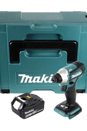 Makita DTD 155 G1J Clé à choc sans fil 18 V 140 Nm 1/4'' Brushless + 1x batterie 6,0 Ah + Makpac - sans chargeur Meilleur Prix