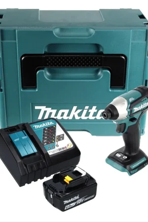 Paiement Sécurisé Makita DTD 155 RG1J Clé à choc sans fil 18 V 140 Nm 1/4'' Brushless + 1x batterie 6,0 Ah + chargeur + Makpac