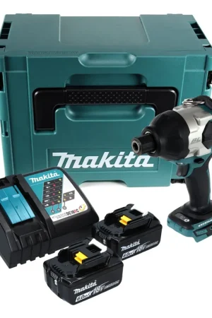Dernier Modèle Makita DTW 800 RGJ clé à chocs sans fil 18 V 7/16" 800 Nm sans balais + 2x batterie 6,0 Ah + chargeur + Makpac