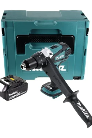 Nouvel Arrivage Makita DDF 458 T1J Perceuse visseuse sans fil 18 V 91 Nm + Batterie 5 Ah + Makpac - sans chargeur