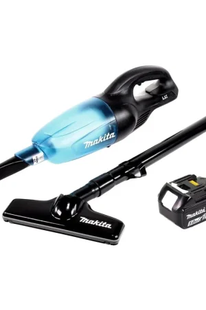 Makita DCL 180 T1 B Aspirateur sans fil, 18 V, noir + 1x Batterie 5,0 Ah - sans chargeur Quantité Limitée