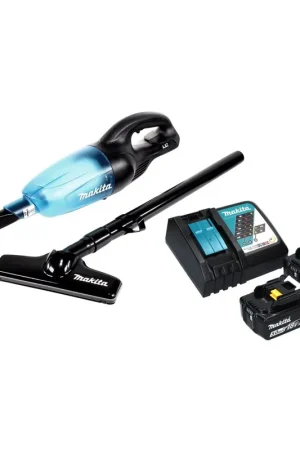 Makita DCL 180 RT B Aspirateur sans fil 18 V Noir + 2x Batteries 5,0 Ah + Chargeur Jusqu'à Épuisement Des Stocks