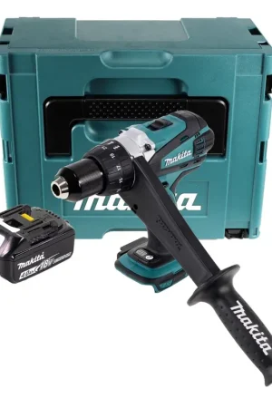 Haute Qualité Makita DDF 458 M1J Perceuse visseuse sans fil 18 V 91 Nm + 1x Batterie 4 Ah + Makpac - sans chargeur