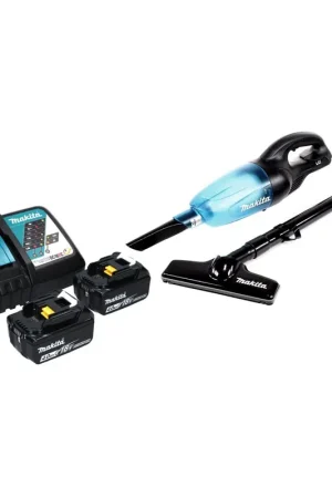 Makita DCL 180 RM B Aspirateur sans fil, 18 V, noir + 2x Batteries 4,0 Ah + Chargeur Offre Spéciale