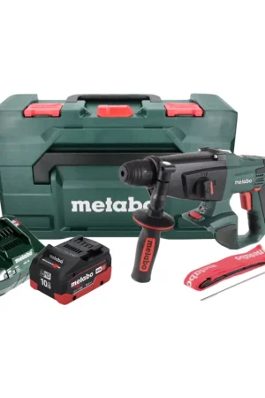 Metabo KHA 18 LTX Perforateur sans fil 18 V 2,2 J SDS Plus + 1x Batterie 10,0 Ah + Chargeur + Coffret metaBOX Authentique