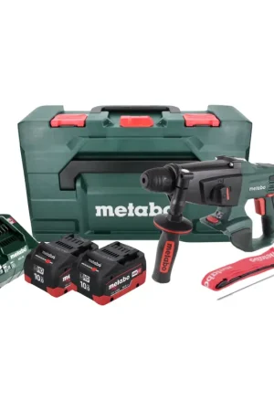 Metabo KHA 18 LTX Perforateur sans fil 18 V 2,2 J SDS Plus + 2x Batteries 10,0 Ah + Chargeur + Coffret metaBOX Super Prix