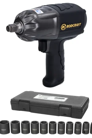Promotion Saisonnière Rodcraft RC2277 Clé à chocs 1300 Nm 1/2" + Jeu de douilles RS4114 - 14 pcs. 10 - 27 mm