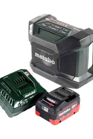 Super Prix Metabo R 12-18 DAB+ BT Radio de chantier sur batterie 12-18 V DAB+ Bluetooth + 1x batterie 5,5 Ah + chargeur