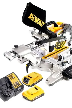 Scie à tronçonner et à onglets sur batterie DeWalt DCS 365 D2 18 V 184 mm + 2x batteries 2,0 Ah + chargeur Vente Flash