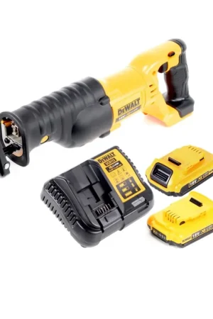 Bon Marché Dewalt DCS 380 D2 Scie sabre sans fil Scie réversible 18 V + 2x batterie 2,0 Ah + chargeur