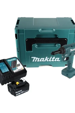 Makita DRV 250 RF1J Outil de pose de rivet aveugle sans fil 18 V 20 kN brushless + 1x Batterie 3.0 Ah + Chargeur + Makpac Nouvelle Collection