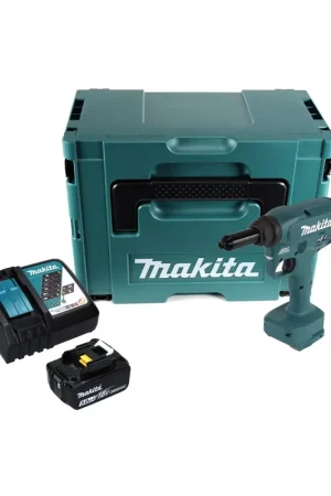 Makita DRV 250 RT1J Outil de pose de rivets aveugles sans fil 18 V 20 kN brushless + 1x Batterie 5.0 Ah + Chargeur + Makpac Affaire À Saisir