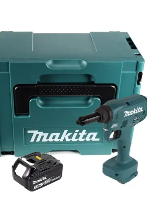 Promotion Makita DRV 250 G1J Outil de pose de rivets aveugles sans fil 18 V 20 kN brushless + 1x Batterie 6,0 Ah + Makpac - sans chargeur