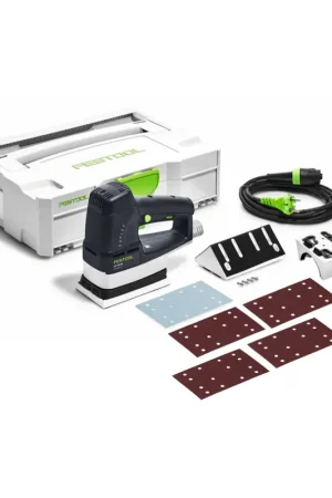 Ponceuse linéaire Festool LS 130 EQ-Plus DUPLEX 260 watts 133 x 80 mm + 1x sabot profilé à rayon R25 + 200x bandes abrasives + Systainer Meilleur Prix