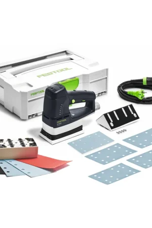 Jusqu'à Épuisement Des Stocks Ponceuse linéaire Festool LS 130 EQ-Plus DUPLEX 260 watts 133 x 80 mm + 1x kit de sabot profilé à monter soi-même + 400x bandes abrasives + Systainer