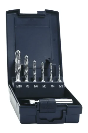 Meilleur Prix Exact SGE HSSG Set de Tarauds combinés M3 - M10, 7 pcs + 1x Adaptateur 1/4" HSS métrique ROTAPLUS+ ( 05910 )