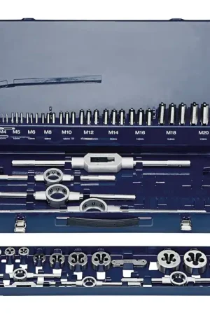 Exact STM35 M3 - M20 Set de tarauds et filières, Acier HSS, 52pcs. (10723) Vente Directe