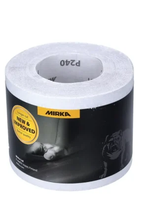Nouveauté Mirka BASECUT Rouleau de papier abrasif 115 mm x 50 m, P240, Papier abrasif universel ( 2251100125N )