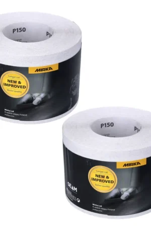 Nouveauté Mirka BASECUT Rouleaux de papier abrasif 115 mm x 50 m, P150, Papier abrasif universel, 2 pcs. ( 2x 2251100115N )
