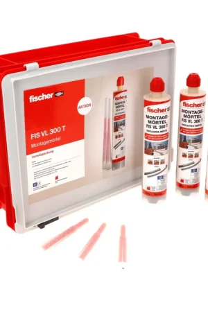 Offre Spéciale Fischer FIS VL 300 T Mortier d'injection bi-composant à base d'ester vinylique + 10x Cartouches + 20x Mélangeurs statiques + Coffret de travail HWK K ( 558724 )
