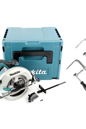 Usine Directe Makita HS 7601 J 190 mm Scie circulaire 1200 W + Lame de scie + 2x Pinces à vis + Makpac