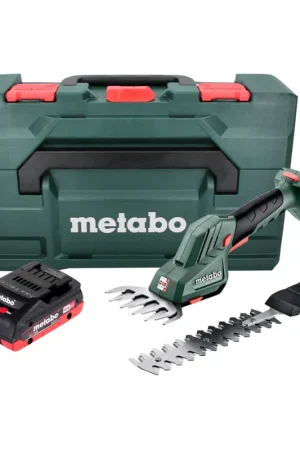 Satisfait Ou Remboursé Cisaille à gazon et arbustes sans fil Metabo SGS 18 LTX Q 18 V + 1x batterie 4,0 Ah + metaBOX - sans chargeur