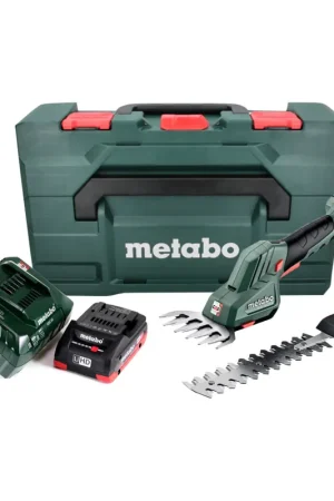 Cisaille à gazon et arbustes sans fil Metabo SGS 18 LTX Q 18 V + 1x batterie 4,0 Ah + chargeur + métaBOX Authentique