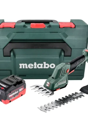 Cisaille à gazon et arbustes sans fil Metabo SGS 18 LTX Q 18 V + 1x batterie 5,5 Ah + metaBOX - sans chargeur Meilleure Vente