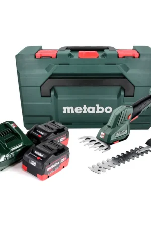 Cisaille à gazon et arbustes à batterie Metabo SGS 18 LTX Q 18 V + 2x batteries 5,5 Ah + chargeur + métaBOX Commande En Gros