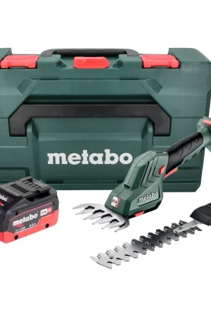 Satisfait Ou Remboursé Cisaille à gazon et à arbustes sans fil Metabo SGS 18 LTX Q 18 V + 1x batterie 8,0 Ah + metaBOX - sans chargeur