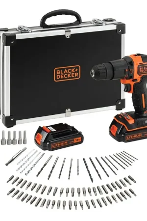 Black & Decker BDCHD18BAFC Perceuse-visseuse à percussion sans fil 18V, 40 Nm + Set d'accessoires - 80 pcs. + 2x Batteries 1,5 Ah + Chargeur + Coffret Acheter En Ligne