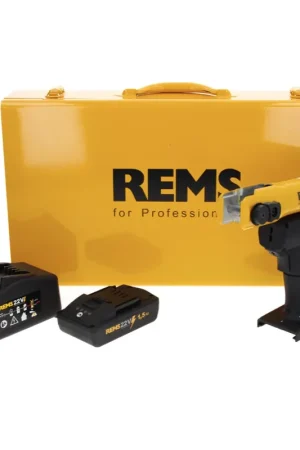 REMS Mini Presse 22 V ACC Basic Pack presse radiale sans fil 21,6 V 22 kN (578010 R220) + 1x Batterie 1,5 Ah + Chargeur + Coffret de transport Vente Directe