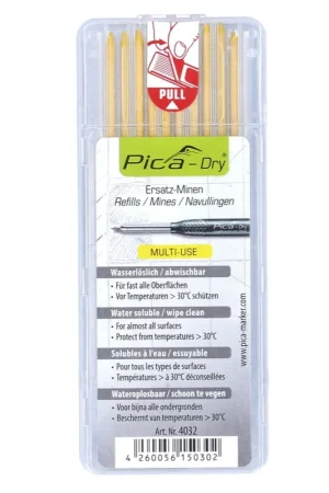 Pica DRY Mines de rechange, solubles dans l'eau, jaunes - 10 pièces (4032) Livraison Express