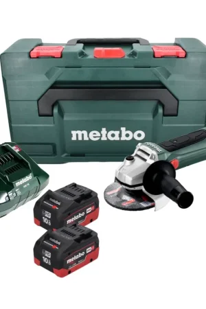 Livraison Express Meuleuse d'angle sur batterie Metabo W 18 LTX 125 18 V 125 mm + 2x batteries 10,0 Ah + chargeur + métaBOX