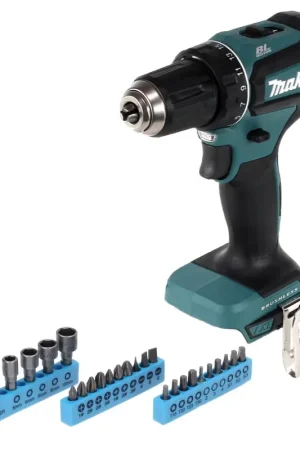 Promotion Saisonnière Makita DDF 485 Z Perceuse visseuse sans fil 50 Nm, 18 V, sans balais + Set de douilles à embouts 26 pièces - sans batterie, sans chargeur