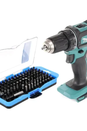 Makita DDF 482 Z perceuse-visseuse sans fil 18 V 62 Nm + jeu d'embouts 100 pièces - sans batterie, sans chargeur Meilleur Choix