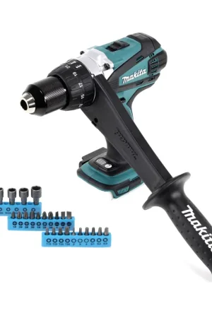Makita DDF 458 Z Perceuse visseuse sans fil 18V, 91 Nm + Set d'embouts, 26 pcs. - sans batterie, sans chargeur Bon Marché