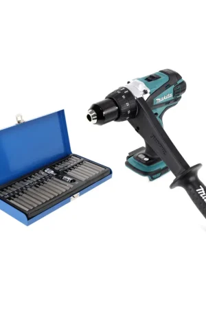 Bon Marché Makita DDF 458 Z Perceuse-visseuse sans fil 18 V, 91 Nm + Set d'embouts , 40 pcs. - sans batterie, sans chargeur