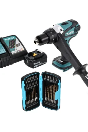 Makita DDF 458 RF1 Perceuse-visseuse sans fil 18 V 91 Nm + 1x Batterie 3,0 Ah + Chargeur + Jeu d'embouts - 40 pièces Acheter Direct