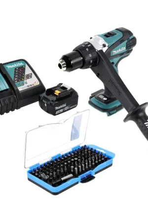 Commande En Gros Makita DDF 458 RF1 Perceuse-visseuse sans fil 18 V 91 Nm + 1x Batterie 3,0 Ah + Chargeur + Jeu d'embouts - 100 pièces