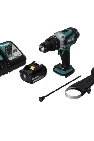 Achat Immédiat Makita DHP 458 RM1 Perceuse-visseuse à percussion sans fil 18 V 91 Nm + 1x batterie 4,0 Ah + chargeur