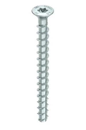 Expédition Rapide HECO MULTI MONTI plus F Vis d'ancrage, 7,5 x 100mm, Vis à béton, Tête fraisée, T-Drive, Zingué bleu, A2K, 200 pcs. (4x 48517)