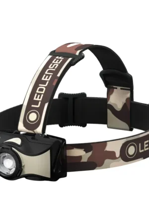 Vente Flash Ledlenser MH8 LED Lampe frontale 600 lm IPX4 Noir / sable ( 502157 ) + 1x Batterie + Câble de charge