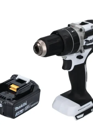Acheter En Ligne Makita DHP 484 F1 W Perceuse-visseuse à percussion sans fil 18 V 54 Nm Brushless + 1x Batterie 3,0 Ah - sans chargeur