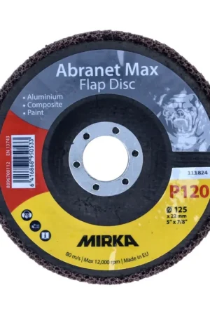Mirka ABRANET MAX T29 Set de disques à lamelles 125mm, 22 mm, ALOX 120, pour aluminium, composites, peinture, 40 pcs. (40x 8896700112) Vente Directe