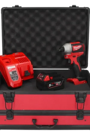 Milwaukee M18 BLID2-501FC TX Visseuse à percussion sans fil 180Nm 1/4" 18V Brushless + 1x Batterie 5,0 Ah + Chargeur + Coffret TX Bon Marché