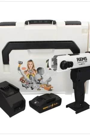 Nouvelle Collection REMS ACC White Edition 32 kN Presse radiale sans fil 22 V ( 576011 PL2EM ) + 1x Batterie 2,5 Ah + Chargeur + Coffret L-Boxx