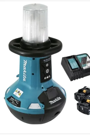 Makita DML 810 RF Lampe LED sans fil 18 / 36 V ( 2 x 18 V ) 5500 lm IP54 + 2 batteries 3,0 Ah + chargeur Seulement Aujourd'hui