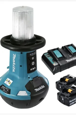 Lampe LED sans fil Makita DML 810 PG 18 / 36 V ( 2 x 18 V ) 5500 lm IP54 + 2 batteries 6,0 Ah + double chargeur Commander Vite