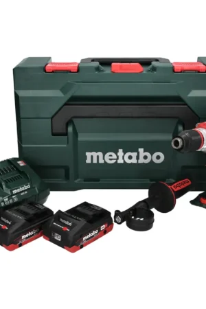Promotion Metabo SB 18 LTX BL I Perceuse à percussion sans fil 130 Nm 18 V Brushless + 2x Batteries 4,0 Ah + Chargeur + Coffret metaBOX + Set d'embouts 32 pcs.